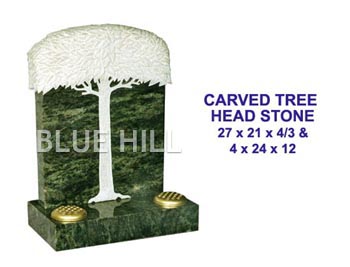 Carved Tree Head Stone